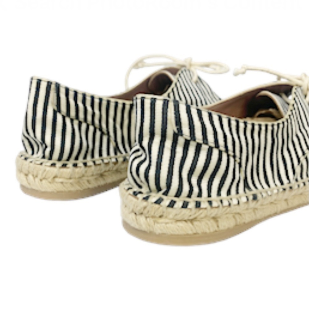 Tabitha Simmons Dolly Silk Striped Espadrille Lace-Up Flats - Picture 6 of 14